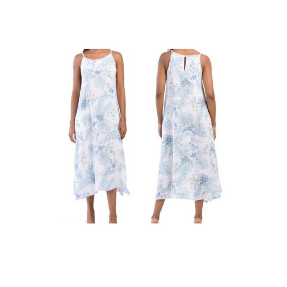 Lungo L’arno  linen italian dress womens Med pockets